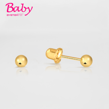 Baby System75 Bolita 3mm Bañado en Oro - Cierre Comfort