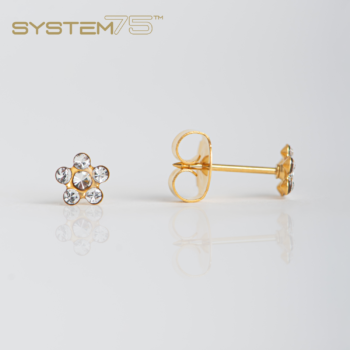 System75 Flor Cristal Bañado en Oro