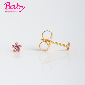 Baby System75 Flor Rosa & Fucsia Bañado en Oro
