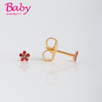 Baby System75 Flor Rubi & Cristal Bañado en Oro