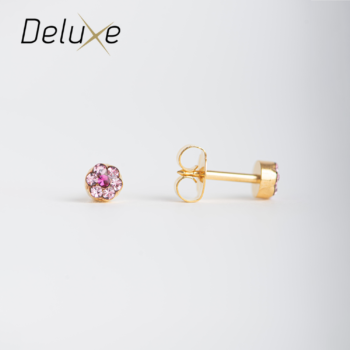 Deluxe Grande Daisy Rosa & Fucsia Bañado en Oro