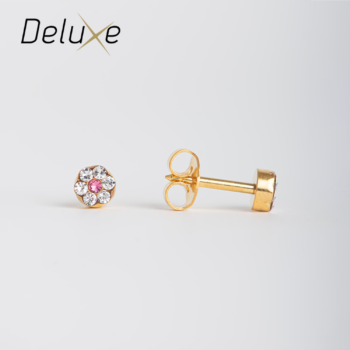 Deluxe Grande Daisy Cristal & Rosa Bañado en Oro