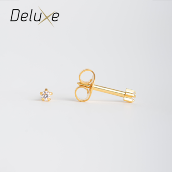 Deluxe Pequeño Tiffany Zirconia Bañado en Oro