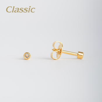 Classic Pequeño Bisel Cristal Bañado en Oro