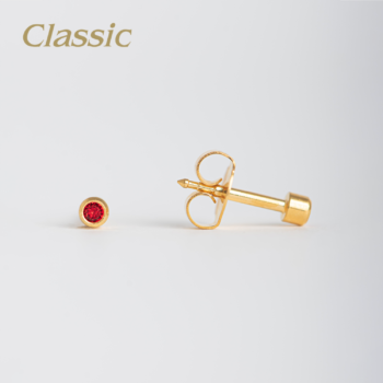 Classic Pequeño Bisel Rojo Bañado en Oro