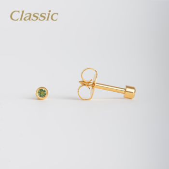 Classic Pequeño Bisel Verde Claro Bañado en Oro