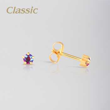 Classic Mediano Tiffany Iridiscente Rojo Bañado en Oro