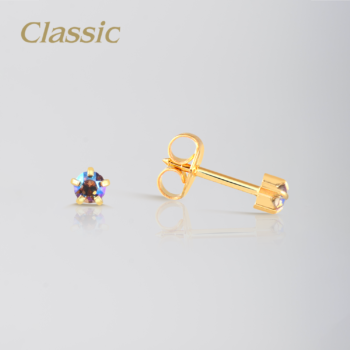 Classic Mediano Tiffany Iridiscente Amarillo Bañado en Oro