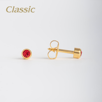 Classic Mediano Bisel Rojo Bañado en Oro