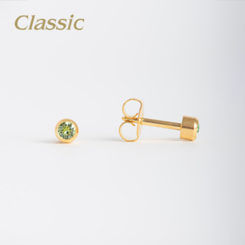 Classic Mediano Bisel Verde Claro Bañado en Oro