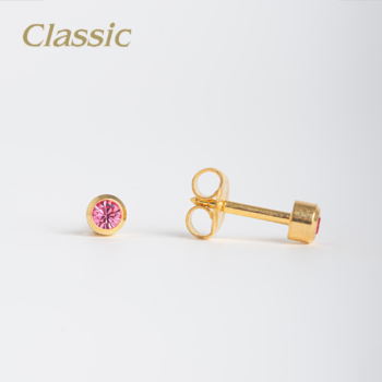 Classic Mediano Bisel Rosa Bañado en Oro