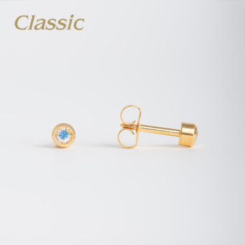 Classic Mediano Bisel Iridiscente Bañado en Oro