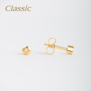 Classic Mediano Forma Corazón Cristal Bañado en Oro