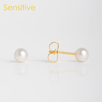 Sensitive Perla 5mm Bañado en Oro