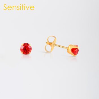 Sensitive Tiffany Rubí (Rojo) Bañado en Oro