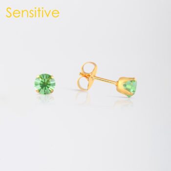 Sensitive Tiffany Peridoto (Verde Claro) Bañado en Oro