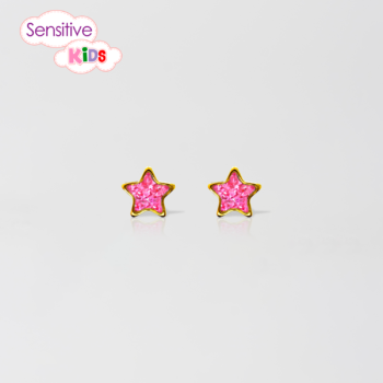 Sensitive Kids Estrella Glitter Rosa Bañado en Oro