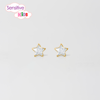 Sensitive Kids Estrella Glitter Blanca Bañado en Oro