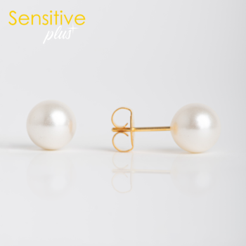 Sensitive Plus Perla 8mm Bañado en Oro