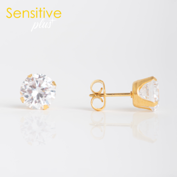 Sensitive Plus Tiffany Zirconia 8mm Bañado en Oro
