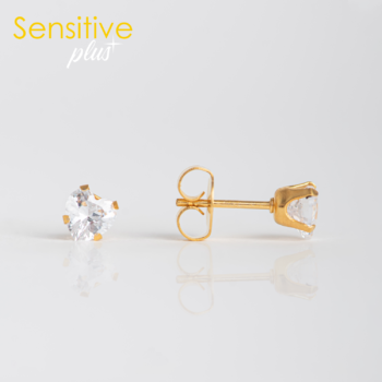 Sensitive Plus Zirconia Corazón 5x5mm Bañado en Oro