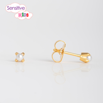 Sensitive Kids Tiffany Perla 3mm Bañado en Oro
