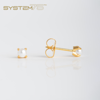 System75 Tiffany Perla 4mm Bañado en Oro