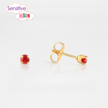 Sensitive Kids Tiffany Rojo 3mm Bañado en Oro