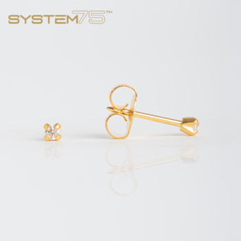 System75 Tiffany Zirconia 2mm Bañado en Oro