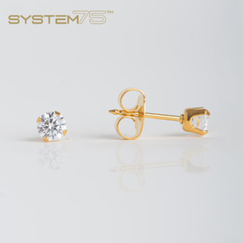 System75 Tiffany Zirconia 4mm Bañado en Oro