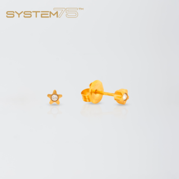System75 Estrella Cristal 4mm Bañada en Oro