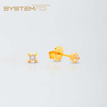 System75 Tiffany Zirconia 3mm Bañado en Oro